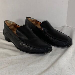Mezlan Mens Black Leather Slip-On Loafers